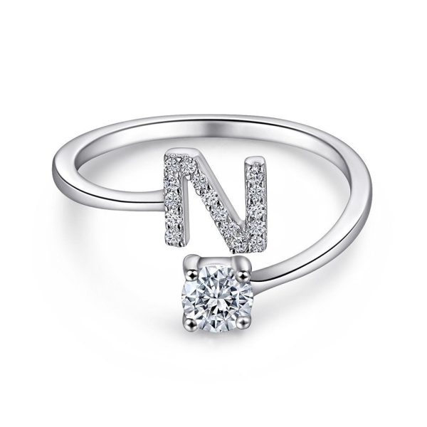 N.jpg Initial Sterling Silver Ring
