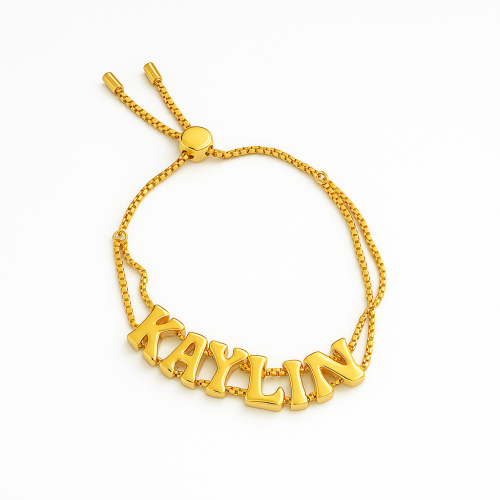bubblebraceletgold.png Bubble Letter Bracelet