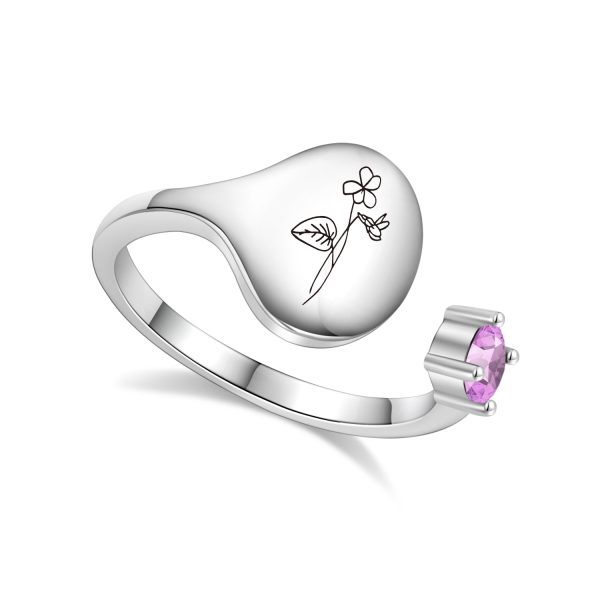 feb-silver_63f3dc78-905e-41c4-a37e-472987bc73ad.jpg Birth Month Flower and Birthstone Ring