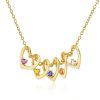 Custom Birthstone Hearts Necklace