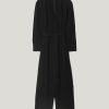 Crepe Wrap Front Jumpsuit | Black