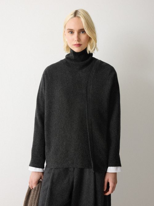 Overlap Seam Detail Jumper | Charcoal