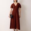 Curved Sleeve Midi Dress | Auburn