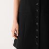 Square Neck Waistcoat Dress | Black