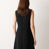 Square Neck Waistcoat Dress | Black