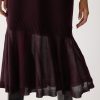 Sheer Panel Knit Dress | Burgundy
