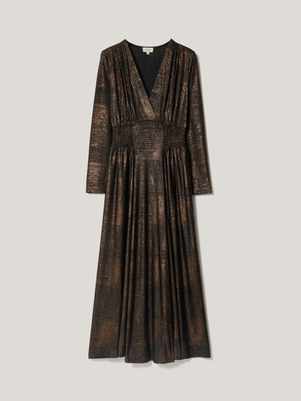 Crackle Gold Dress | Gold