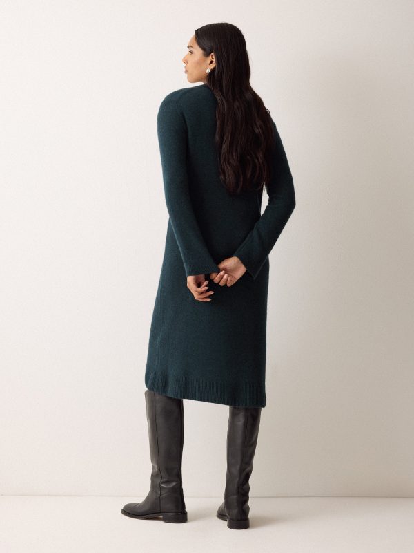 Wool Blend Collar Dress | Green