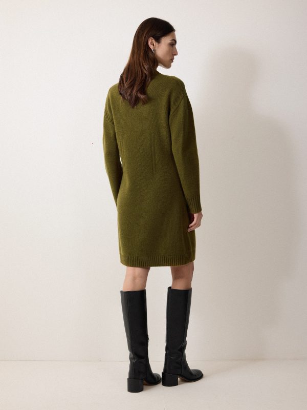 Knitted Mini Jumper Dress | Green