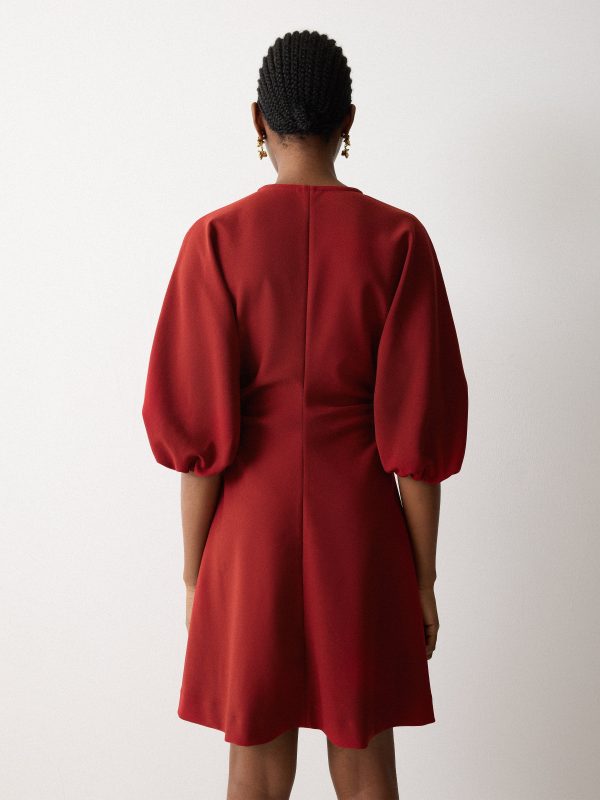 Stretch Crepe Mini Dress | Red