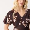 Spray Floral Satin Bias Dress | Purple