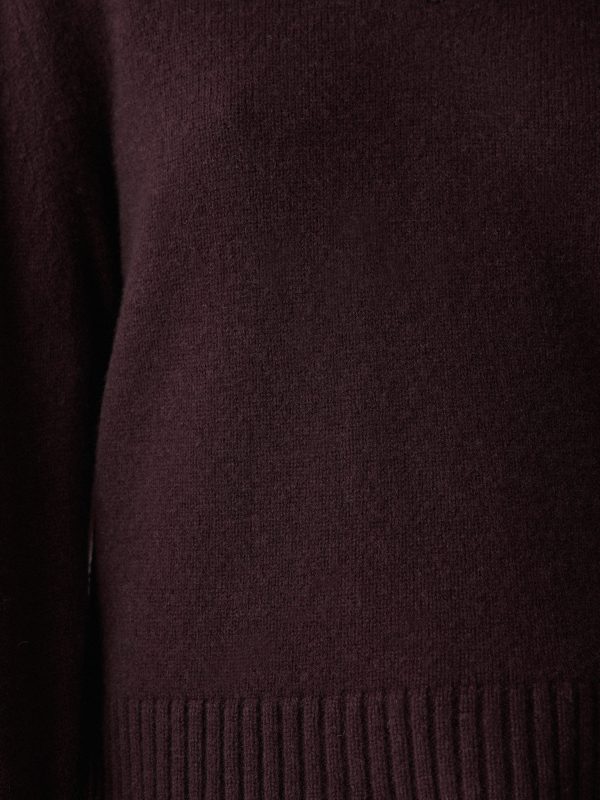 Wool Cashmere Blend V Neck Jumper | Purple