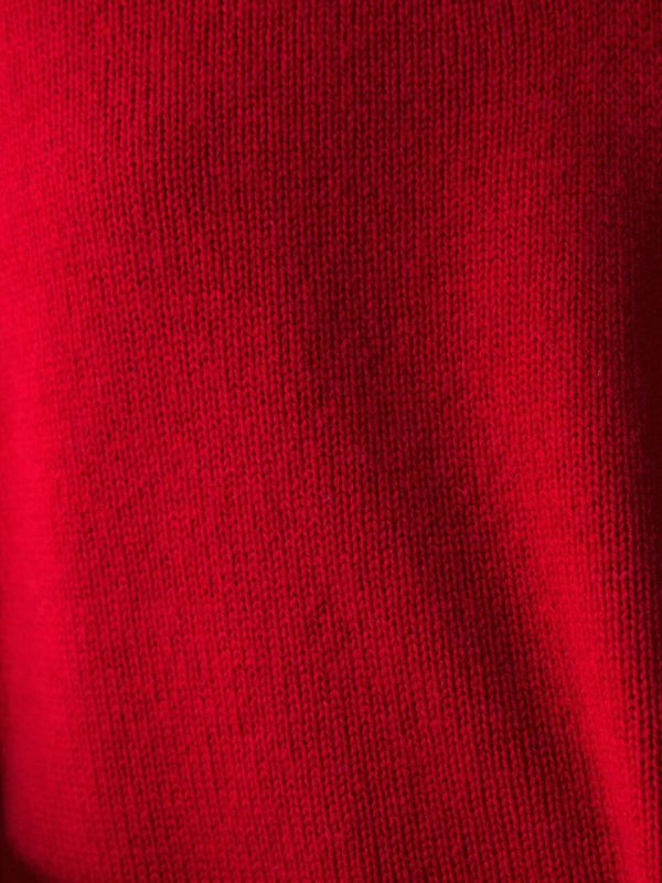 Wool Cashmere Blend V Neck Jumper | Red