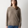 Wool Blend Hooded Jumper | Taupe