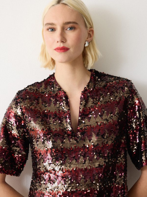 Stripe Sequin Mini Dress | Multi